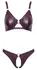 Cottelli Lingerie Wetlook Bra & Brief Set Purple M Adjustable Fit