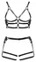 ZADO Leather Harness Set M/L - Adjustable Black Straps & Silver Details