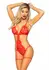 Dreamgirl Garter Teddy Set with Lace Robe and Adjustable Straps Black