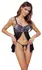 Cottelli Lingerie Set XL - Black Lace Babydoll & Adjustable Thong