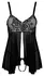Cottelli Lingerie Babydoll & Thong Set S Black/White Lace Adjustable