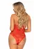 Dreamgirl Teddy With Heart Ring & Keyhole Accent, Stretch Lace, Black