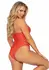 Dreamgirl Teddy With Heart Ring & Keyhole Accent, Stretch Lace, Black