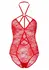 Dreamgirl Teddy With Heart Ring & Keyhole Accent, Stretch Lace, Black