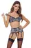 Cottelli Lingerie Black & White Lace Trio Bra Set XL, Front Zips