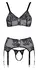 Cottelli Lingerie Black & White Lace Trio Bra Set XL, Front Zips