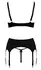 Cottelli Lingerie Set Black/White M - Adjustable Trio with Zipper Details