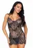 Elegant Moments Rhinestone Mini Dress & G-String Set, Black, S/M