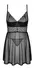Obsessive Chemeris Babydoll Set XS/S Black Lace & Tulle Adjustable