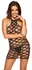 Cottelli Fantasy Mesh Dress S-L Off-Shoulder Black with Lace Thong