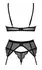 Obsessive Chemeris 3-Piece Suspender Set XL/2XL Black Lace & Tulle