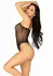 Dreamgirl Snap Crotch Cami Bodysuit Black Mesh Adjustable Straps S/M