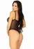Dreamgirl Snap Crotch Cami Bodysuit Black Mesh Adjustable Straps S/M