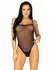 Dreamgirl Snap Crotch Cami Bodysuit Black Mesh Adjustable Straps S/M
