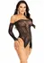 Dreamgirl Rhinestone Off The Shoulder Lace Teddy Black One Size