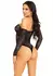 Dreamgirl Rhinestone Off The Shoulder Lace Teddy Black One Size