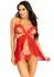 Dreamgirl 2-Piece Lace Fly Away Babydoll Set with Peek-A-Boo Cups, Black, M/L