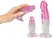 Crystal Clear Set of 3 Transparent Anal Training Devices PVC Suction Base