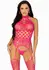 High Neck Halter Suspender Bodystocking Black Lace Mesh One Size