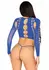 Leg Avenue Seamless Crop Top & String Set Black One Size