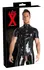 LateX Collection Men's Latex Shirt XL with Front Zipper, Black Finish