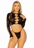 Dreamgirl Seamless Crop Top & String Set Black Stretchy Modern S/M