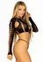 Dreamgirl Seamless Crop Top & String Set Black Stretchy Modern S/M