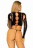 Dreamgirl Seamless Crop Top & String Set Black Stretchy Modern S/M