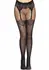 Leg Avenue Fishnet Tights Lace-Up Backseam Reinforced Toe Black