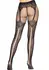 Leg Avenue Fishnet Tights Lace-Up Backseam Reinforced Toe Black