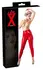 ZADO Latex Leggings Red M - Shiny Waist-High, 0.35mm Thickness