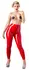 LateX Leggings Red S - High-Waist Glossy Finish, 0.35mm, Natural Latex