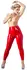 LateX Leggings Red S - High-Waist Glossy Finish, 0.35mm, Natural Latex