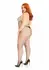 Plus Net Racer Neck Backless Bodystocking Black One Size