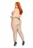 Plus Net Racer Neck Backless Bodystocking Black One Size