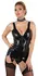Cottelli Collection Latex Basque Black S - Fitted Waist, Front Zip