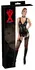 Cottelli Collection Latex Basque Black XS with Front Zip & Suspender Straps