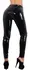 Blackstyle Latex Leggings L with 3-Way Zipper, Shiny Finish