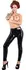 LateX Black Latex Leggings M with 3-Way Zipper, Shiny Finish