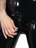 LateX Black Latex Leggings M with 3-Way Zipper, Shiny Finish