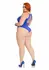 Plus Shredded Racer Back Thong Bodysuit - Seamless Comfort, Black