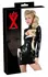 Cottelli Collection Latex Mini Dress L Black with Decorative Front Cutout