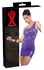LateX Mini Dress Purple S - Sleeveless Fitted Latex Design