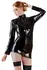 LateX Latex Shirt with Front Zipper Black XL Unisex Long Sleeve