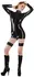 LateX Latex Long-Sleeve Shirt with Front Zip Black Size S
