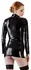 LateX Latex Long-Sleeve Shirt with Front Zip Black Size S
