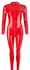 LateX Full Body Catsuit Red XL with Dual Zipper and Stand-Up Collar