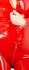 LateX Red Catsuit Model XS with Full Front Zipper and Stand-Up Collar
