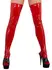 LateX Thigh-High Latex Stockings Red L/XL - Premium Transparent Finish