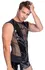 Black Level Vinyl Sleeveless Shirt S with Mesh Panels, Black